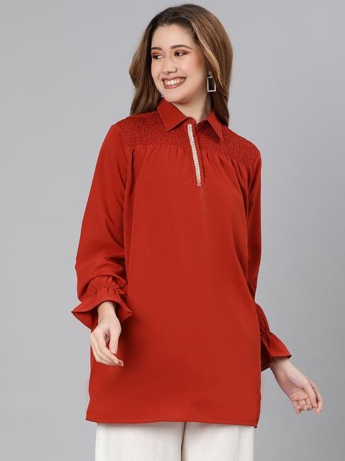 oxolloxo red regular fit tunic