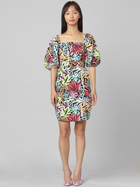 only multicolor cotton printed a line dress