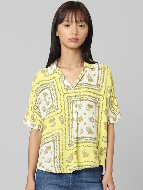 only yellow floral print shirt