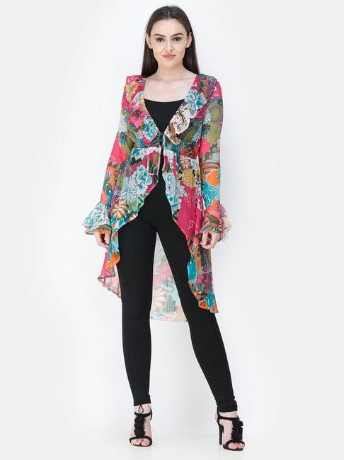 cation multicolor floral print shrug