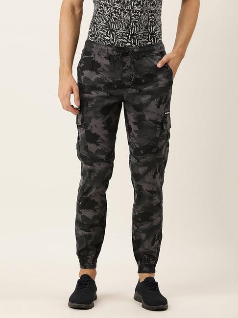 ivoc grey slim fit camo print cotton cargos