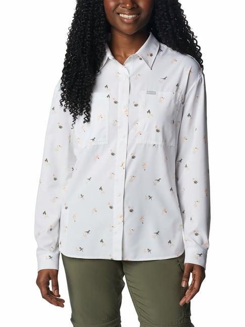 columbia white printed shirt