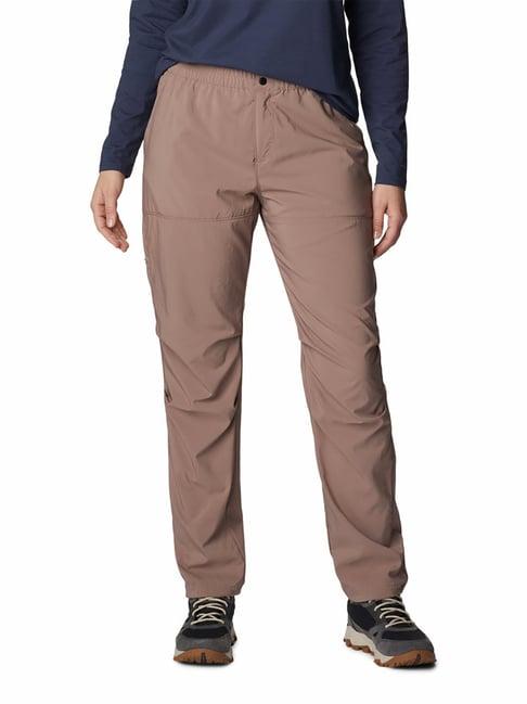 columbia brown polyester regular fit pants