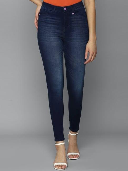 allen solly navy mid rise jeans