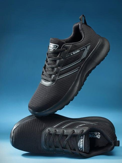 action men's black running shoes