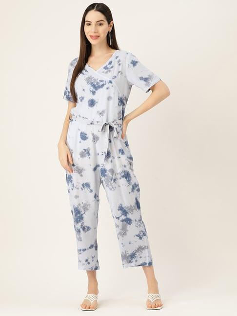 maaesa blue tie & dye jumpsuit