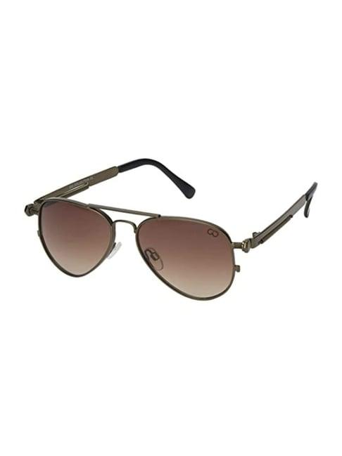 gio collection brown round uv protection sunglasses for men