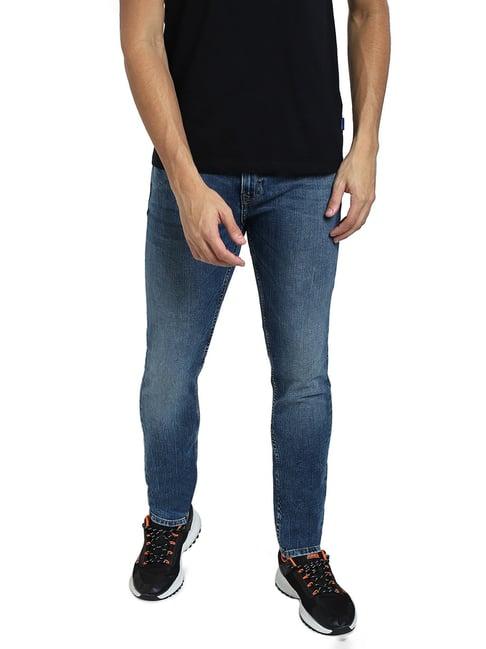 jack & jones blue skinny fit low rise jeans