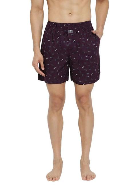 van heusen regular fit side pocket side slits allover print boxer shorts - cpb-52