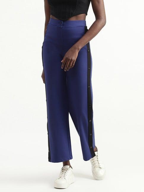 united colors of benetton blue mid rise pants