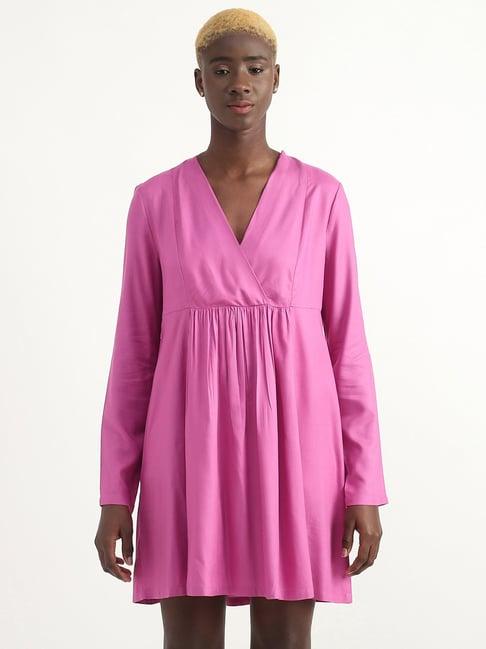 united colors of benetton pink regular fit a-line dress