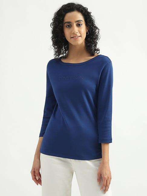 united colors of benetton blue cotton top