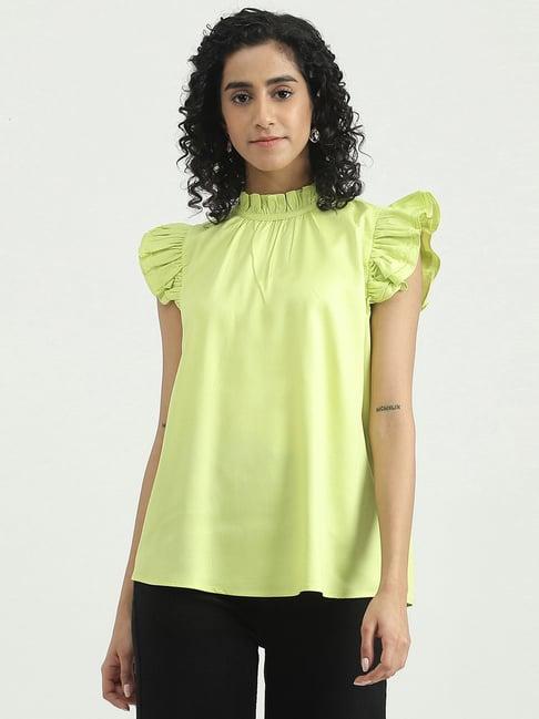 united colors of benetton lemon yellow regular fit top