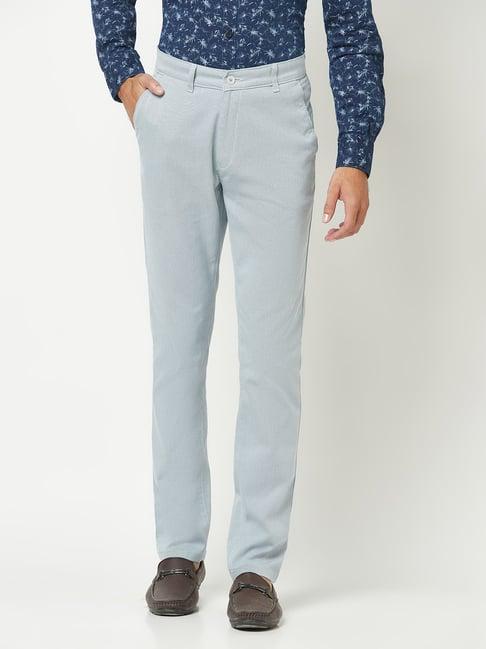 crimsoune club light blue slim fit flat front trousers