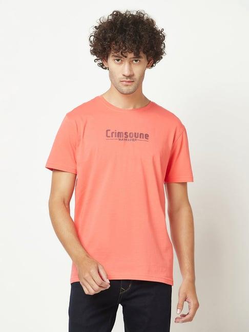 crimsoune club coral regular fit logo print crew t-shirt