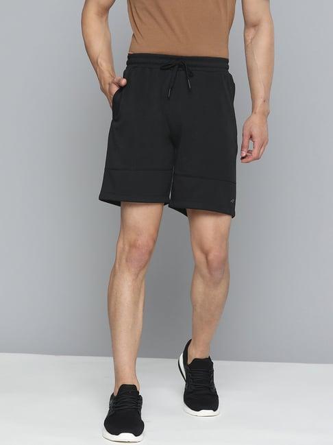 alcis black slim fit sports shorts