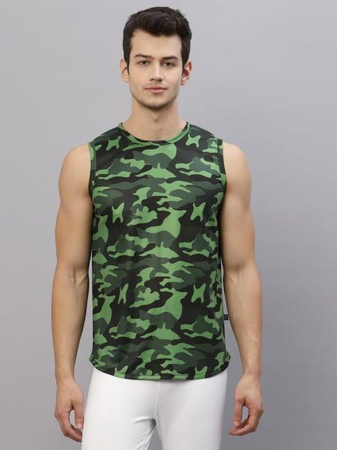 rigo green printed vest