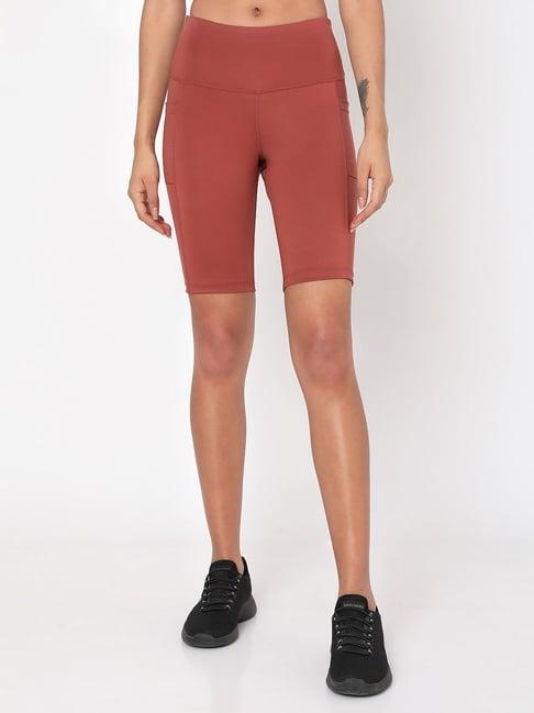 silvertraq rust polyester relaxed fit cycling shorts