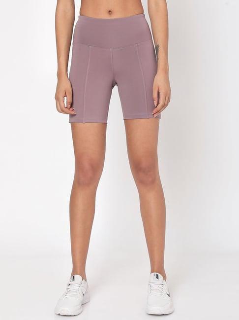 silvertraq mauve polyester relaxed fit cycling shorts