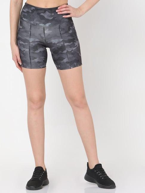 silvertraq grey polyester camo print sports shorts