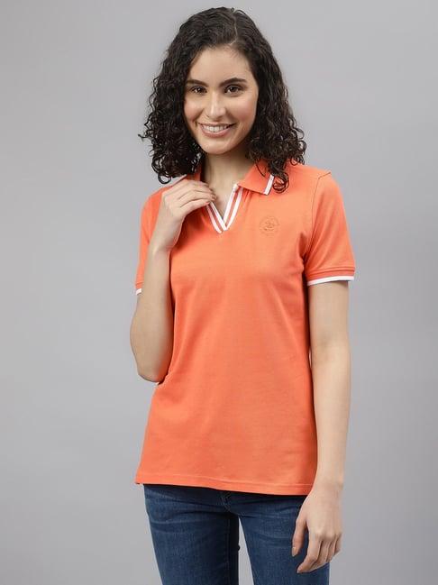 beverly hills polo club orange regular fit t-shirt