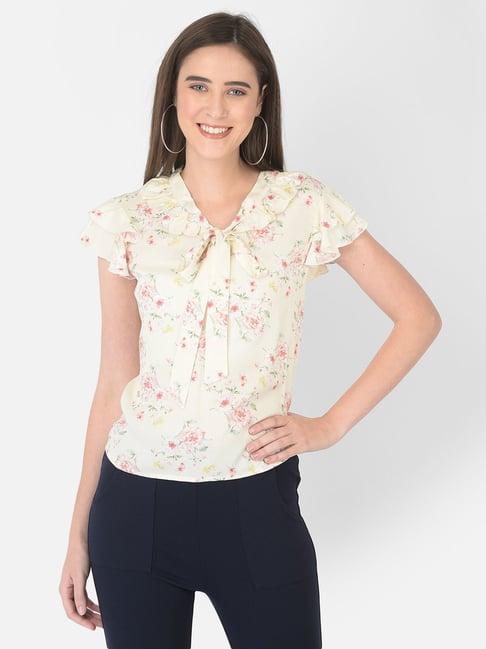 latin quarters light yellow floral print top