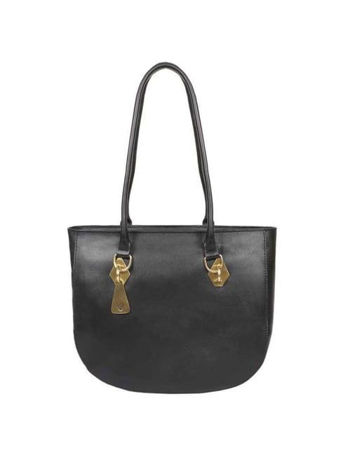 hidesign boulevard 06 sb black solid medium tote handbag