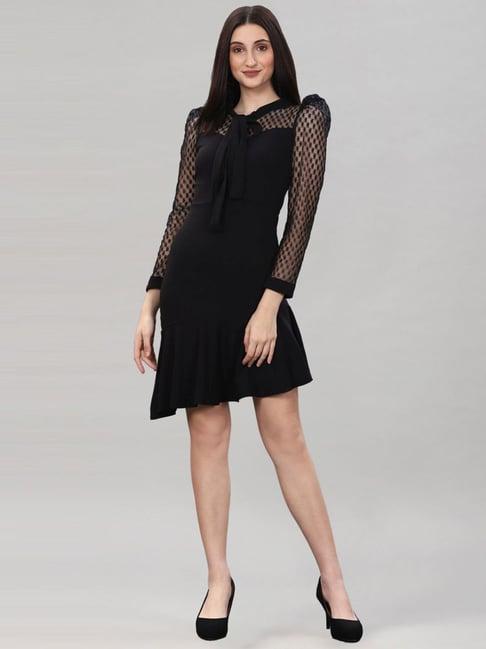 selvia black a-line dress