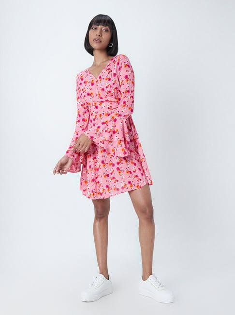 nuon by westside pink floral printed dress