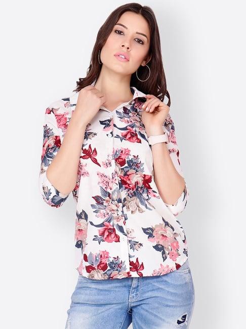 cation white printed shirt