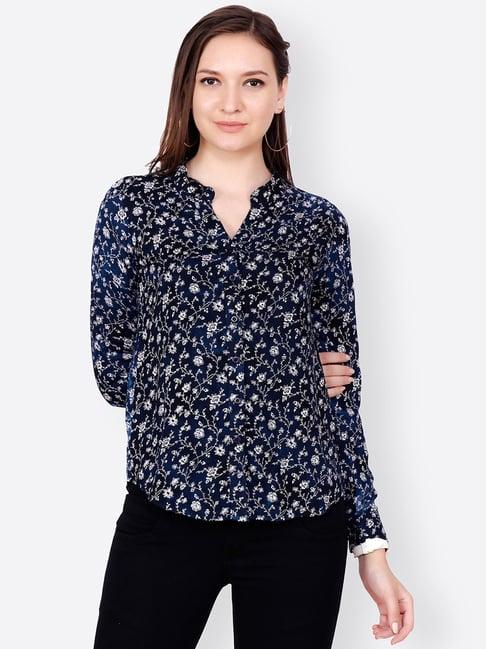 cation blue printed shirt