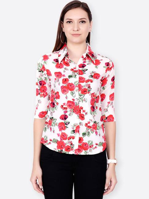 cation white printed shirt