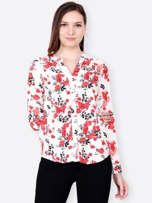 cation white printed shirt