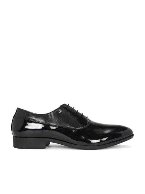 peter england men's black oxford shoes