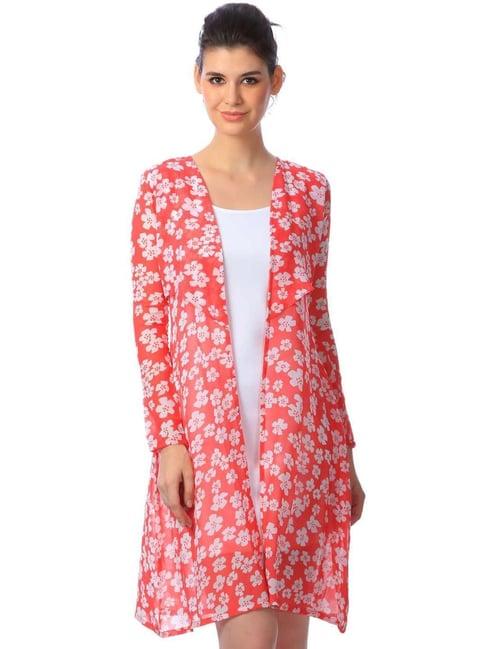 cation pink printed shrug