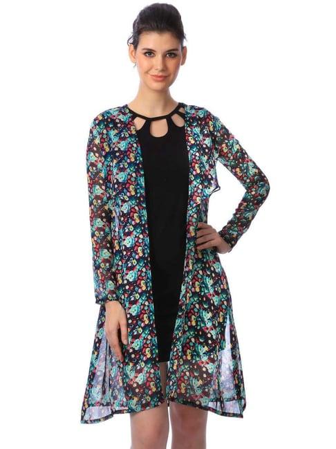 cation blue printed shrug