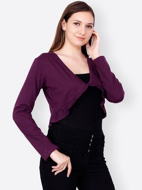 cation purple full sleeves shrug