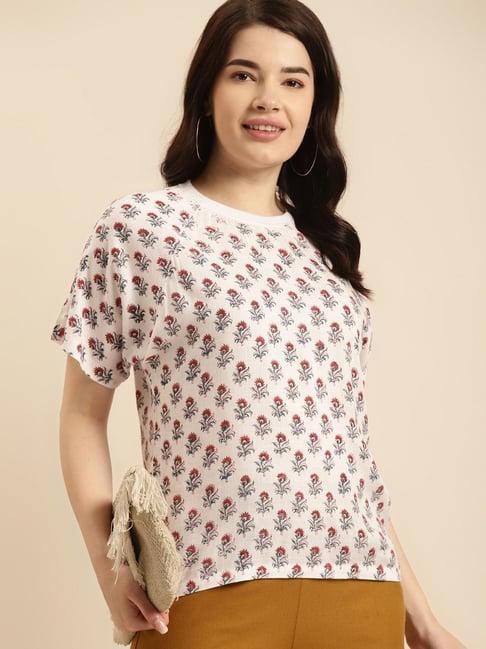 prakrti white printed top