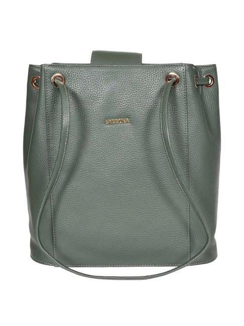 sassora green solid medium shoulder bag