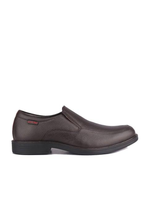 red chief men's brown formal loafers