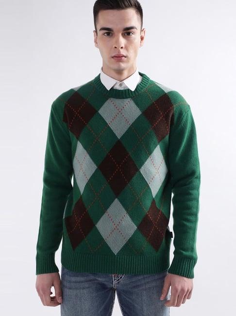 gant green  regular fit argyle sweater