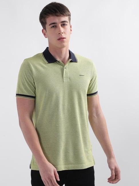 gant green cotton regular fit polo t-shirt