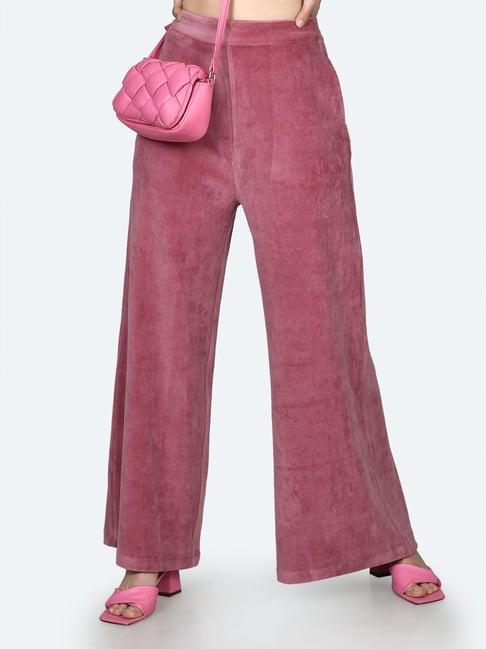 zink london dusty pink regular fit high rise pants