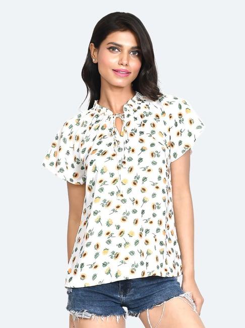 zink london white floral print top