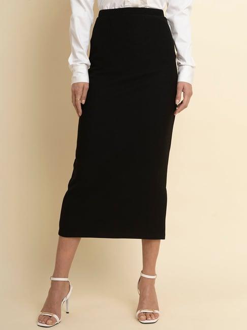 fablestreet black midi skirt