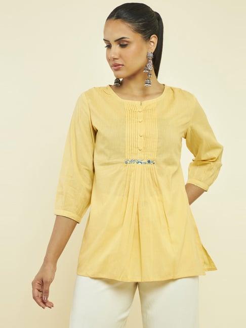 soch yellow cotton tunic