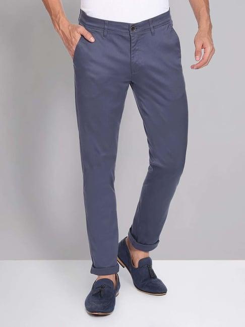 ad by arvind indigo blue slim fit chinos