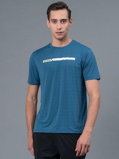 red tape teal regular fit graphic print sports t-shirt