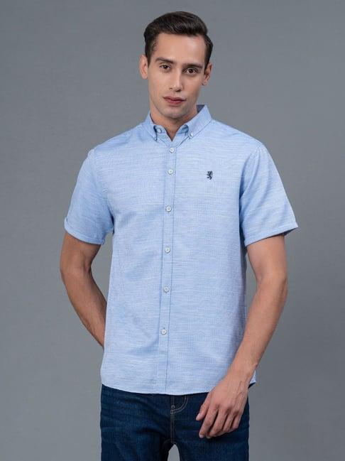 red tape blue regular fit shirt