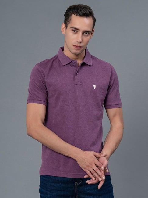 red tape mauve melange regular fit polo t-shirt